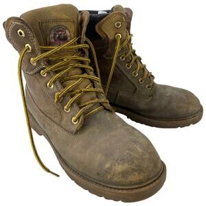 Brahma Mens Defender USA Leather Work Boot 2503286 Size 8 XW Grunge Construction